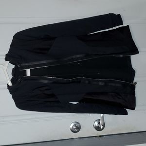 Black fitted athletic zip up jacket